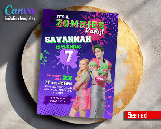 Zombies 3 Halloween  customizable invitation template | Share or Print |  | OW153