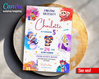 The Amazing Digital Circus customizable invitation template | Share or Print |  | EN383