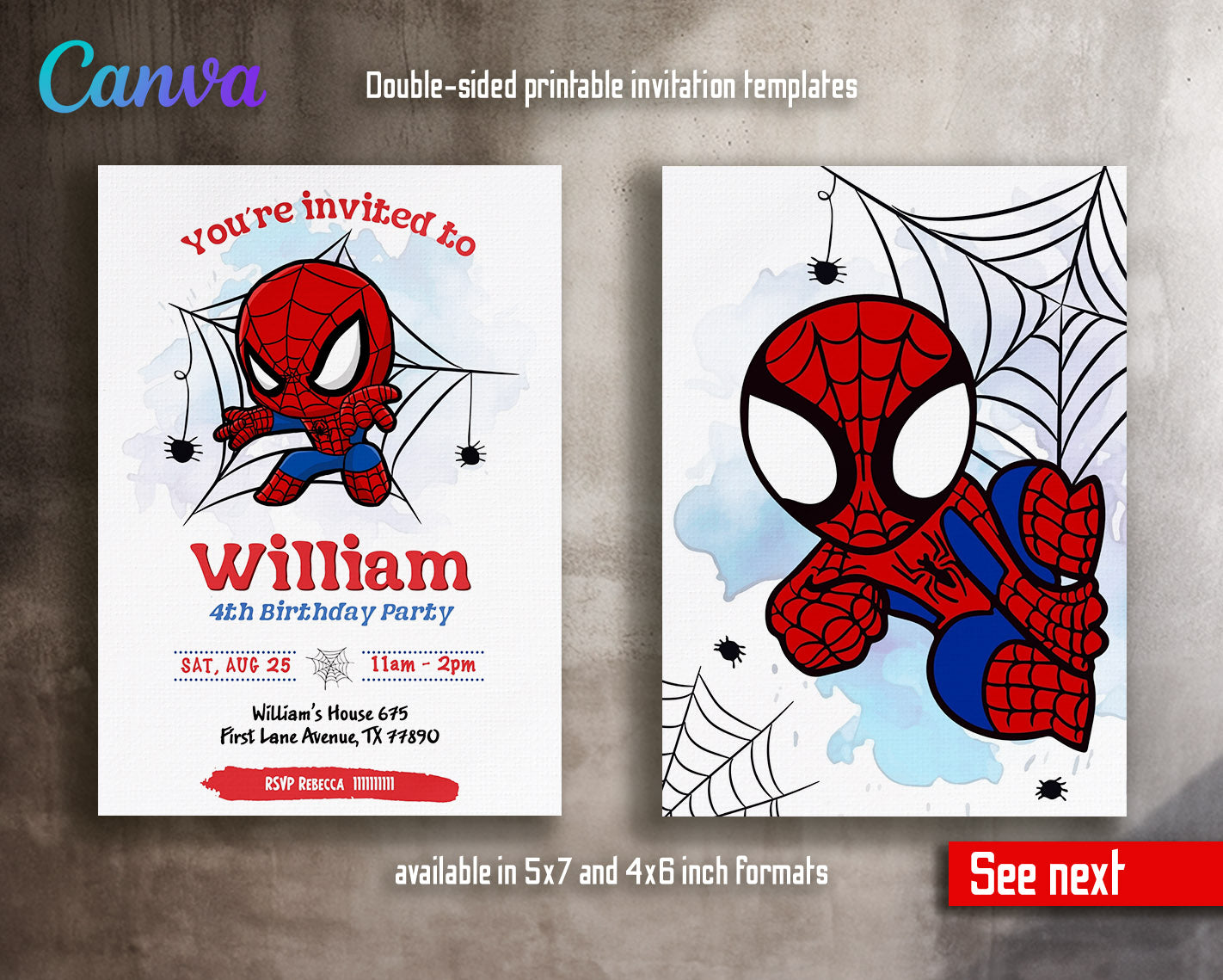 Spidey and His Amazing Friends customizable invitation template | Share or Print | boy | ZK086