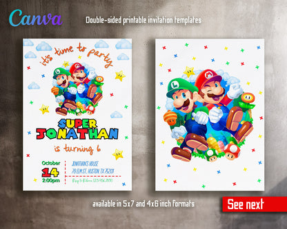 Super Mario Bros  customizable invitation template | Share or Print |  | LC295