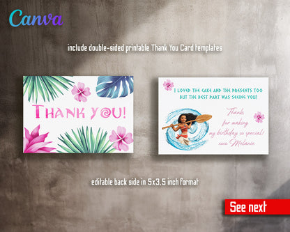 Moana Princess  customizable invitation template | Share or Print | girl | RK318