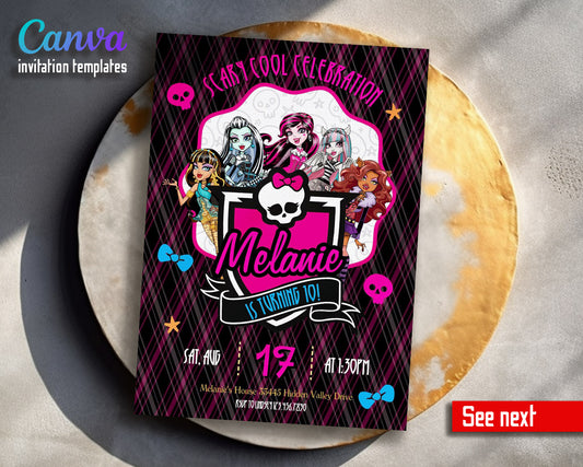 Monster High  customizable invitation template | Share or Print | girl | LU861