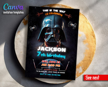 Star Wars Darth Vader  customizable invitation template | Share or Print | boy | KY234