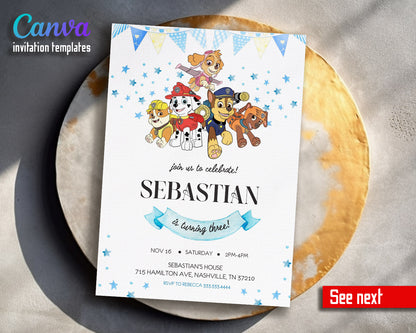 PAW Patrol customizable invitation template | Share or Print | | YC280