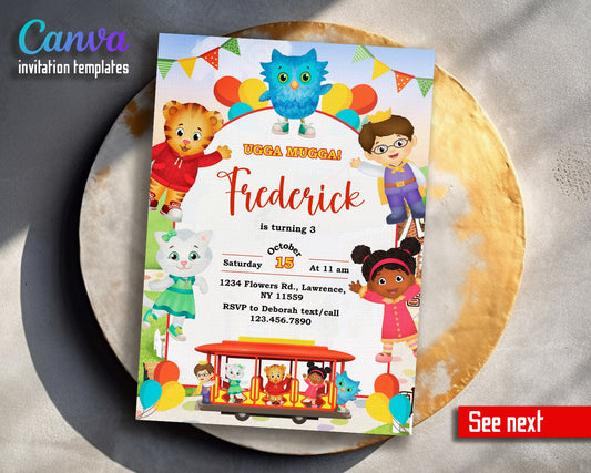 Daniel Tiger's Neighborhood customizable invitation template | Share or Print |  | EI288