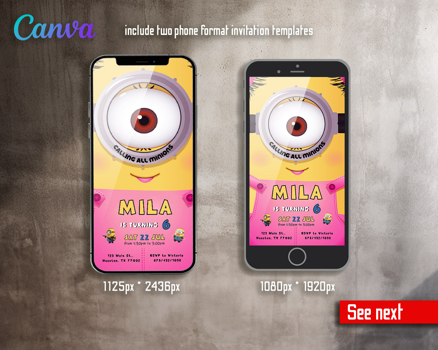 Minions Despicable Me customizable invitation template | Share or Print | | AT693