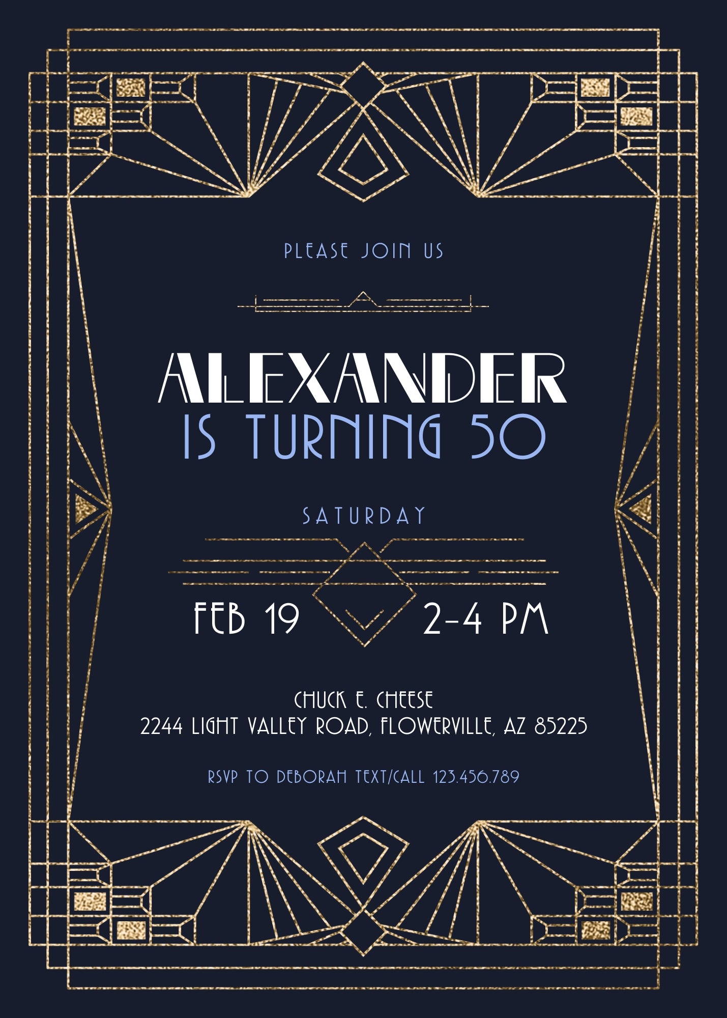 Great Gatsby customizable invite template | instant download | Share or Print | YE729