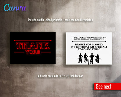 Stranger Things customizable invitation template | Share or Print |  | MK408