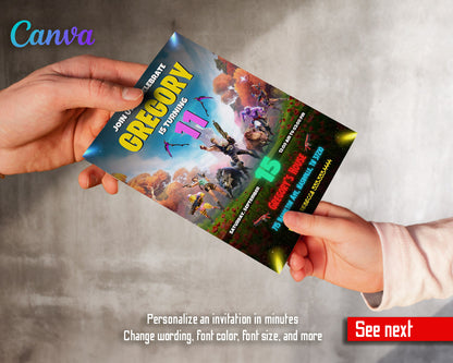 Fortnite gamer customizable invitation template | Share or Print | boy | LX976