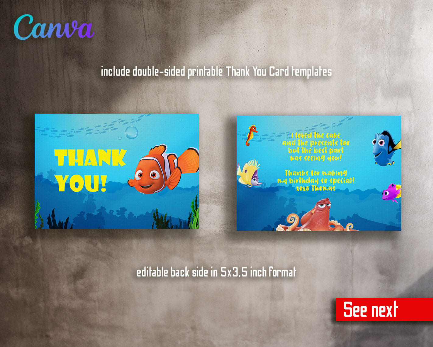 Finding Nemo customizable invitation template | Share or Print |  | JR421