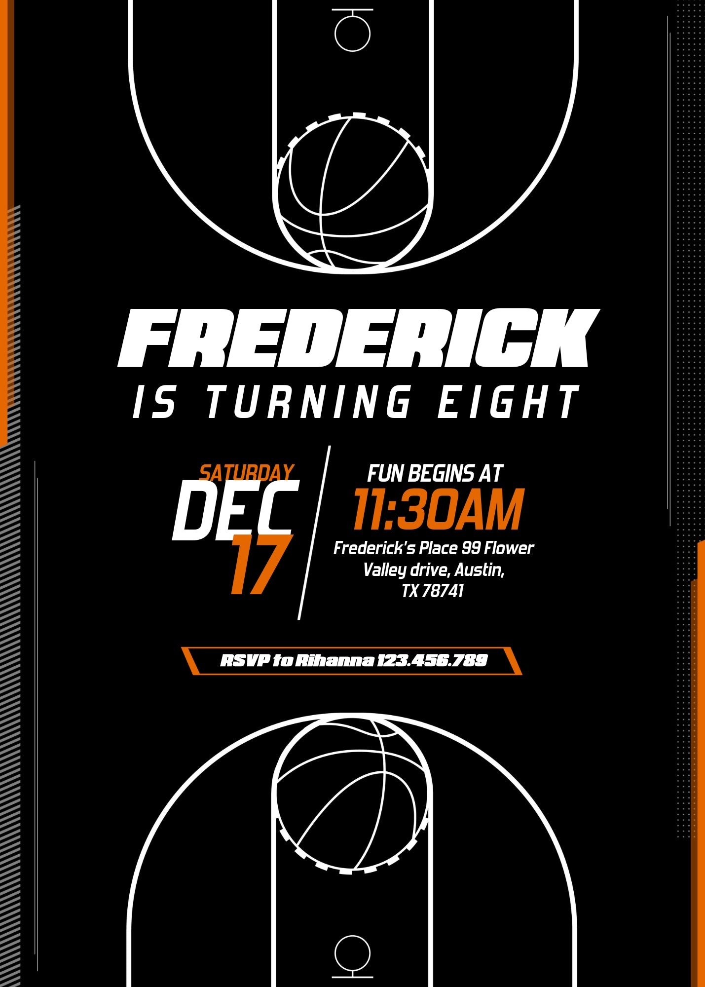 Basketball NBA Slam Dunk  customizable invitation template | Share or Print | boy | IG139