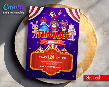 The Amazing Digital Circus customizable invitation template | Share or Print |  | YV917