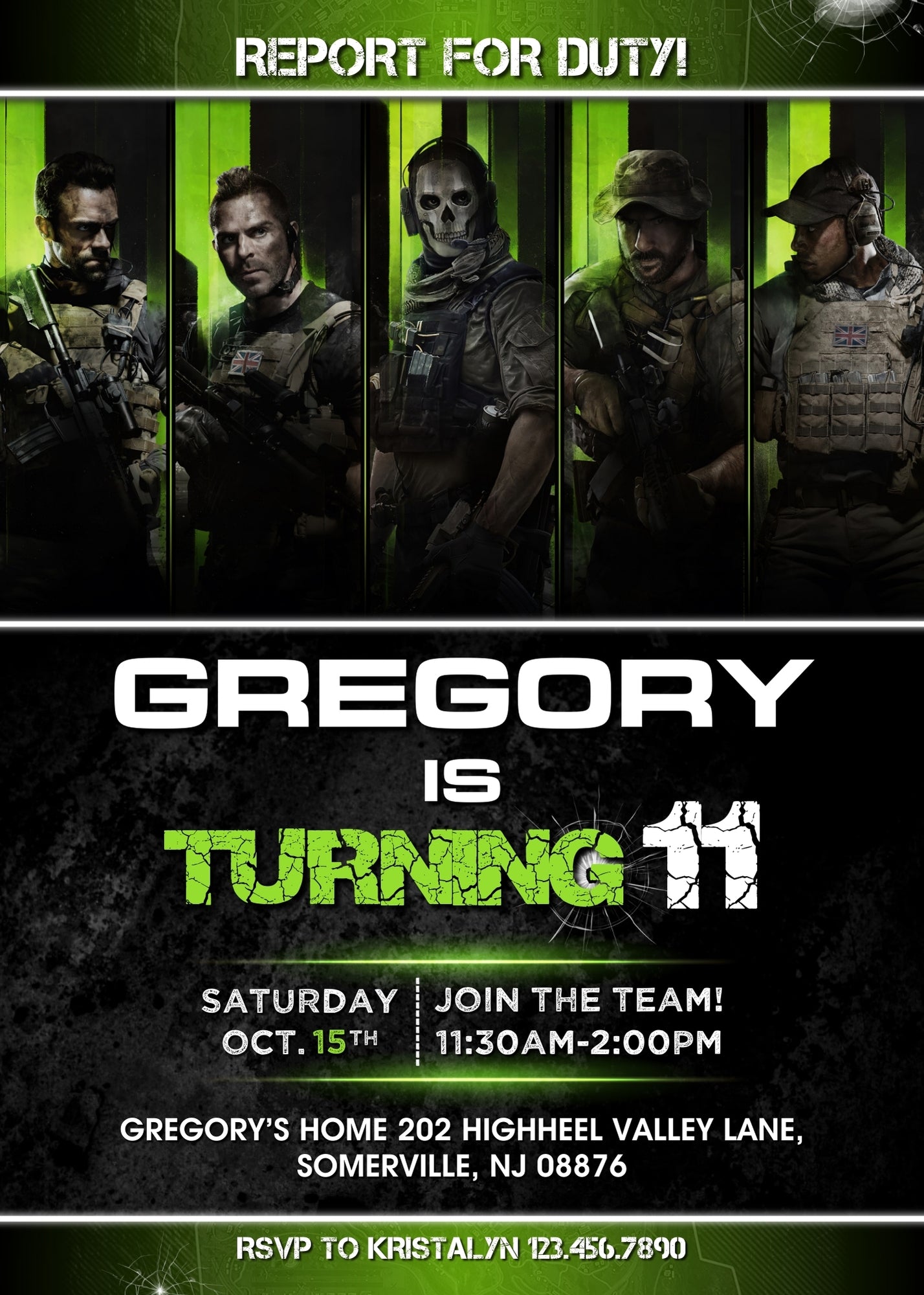 Call of Duty Gamer customizable invitation template | Share or Print | boy | IK028