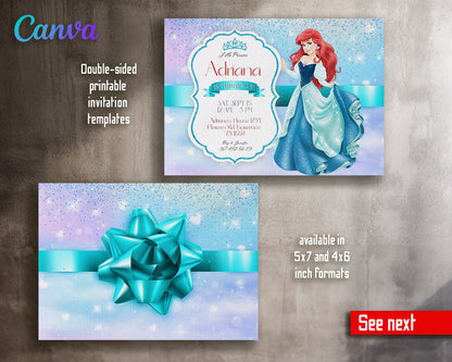 Ariel The Little Mermaid customizable invitation template | Share or Print | girl | HQ844