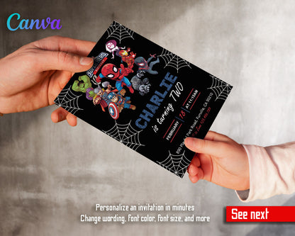 Spidey and His Amazing Friends customizable invitation template | Share or Print | boy | OQ481