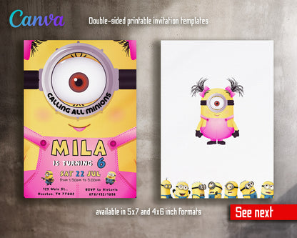 Minions Despicable Me customizable invitation template | Share or Print | | AT693