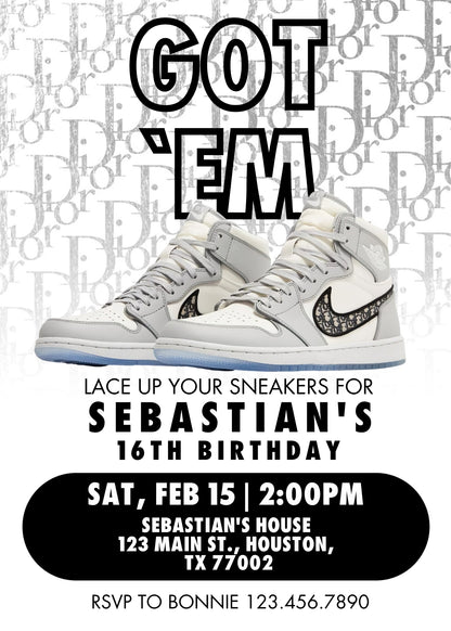 Sneaker Ball Air Jordan Nike customizable invitation template | Share or Print |  | SM355