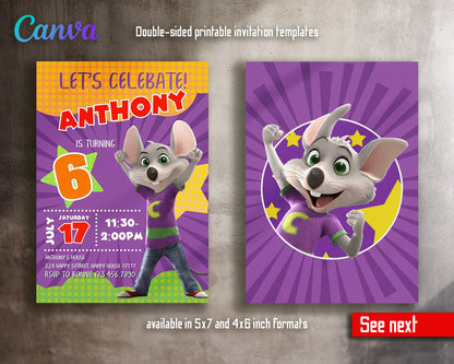 Chuck E. Cheese customizable invitation template | Share or Print |  | EU285