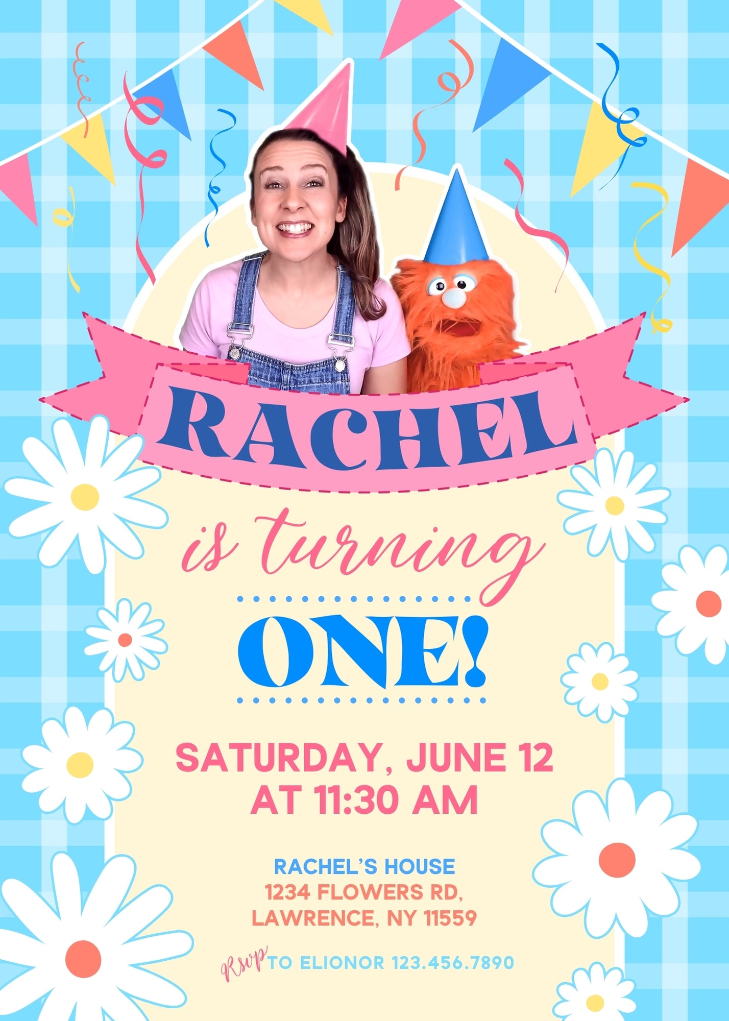 Ms. Rachel  customizable invitation template | Share or Print |  | PA186