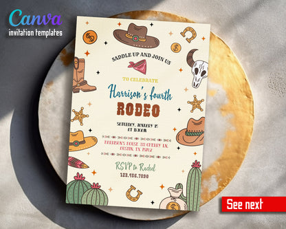 Cowboy Rodeo customizable invitation template | Share or Print | boy | ZL575