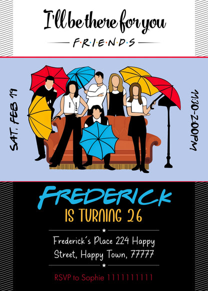 Friends TV Show customizable invitation template | Share or Print |  | LH843