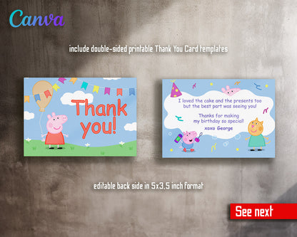 Peppa Pig customizable invitation template | Share or Print | girl | VT746