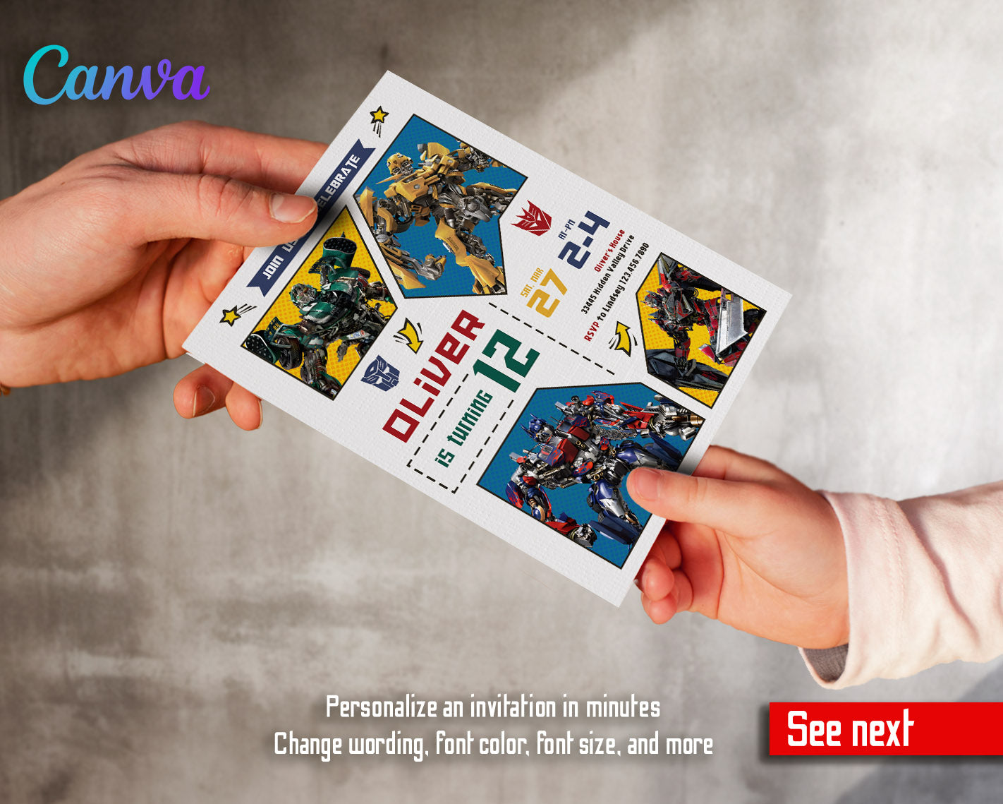 Transformers Rescue Bots  customizable invitation template | Share or Print | boy | RG736