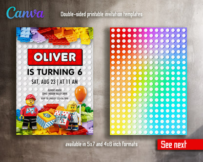 Lego Minifigures  customizable invitation template | Share or Print |  | RK639