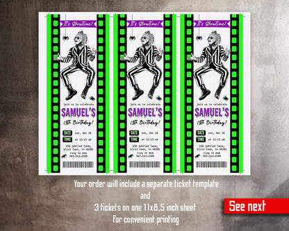 Beetlejuice Halloween customizable invitation template | Share or Print |  | OB478