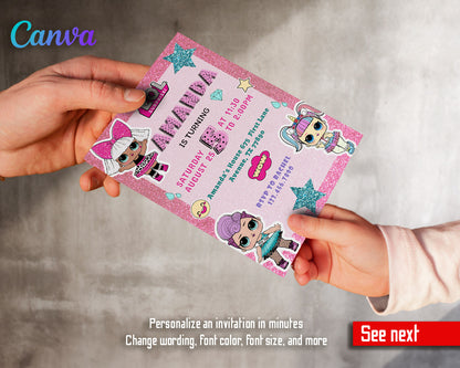 LOL Surprise Dolls customizable invitation template | Share or Print | girl | ZW789