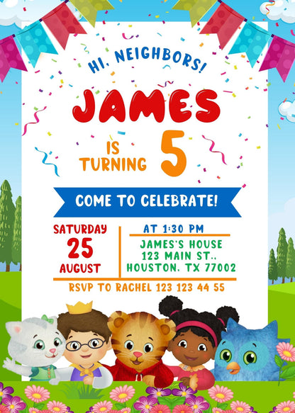 Daniel Tiger's Neighborhood customizable invite template | instant download | Share or Print | RP498