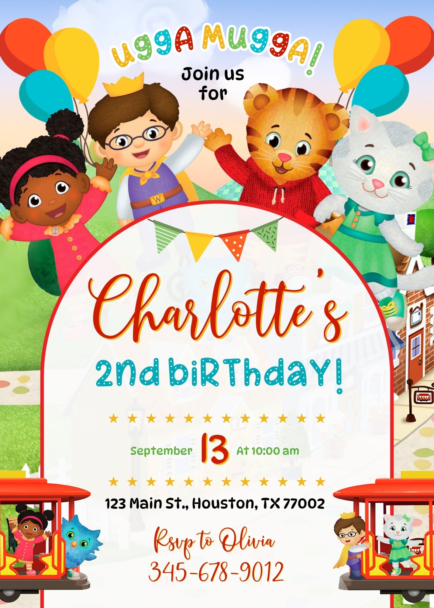 Daniel Tiger's Neighborhood  customizable invitation template | Share or Print |  | VF977