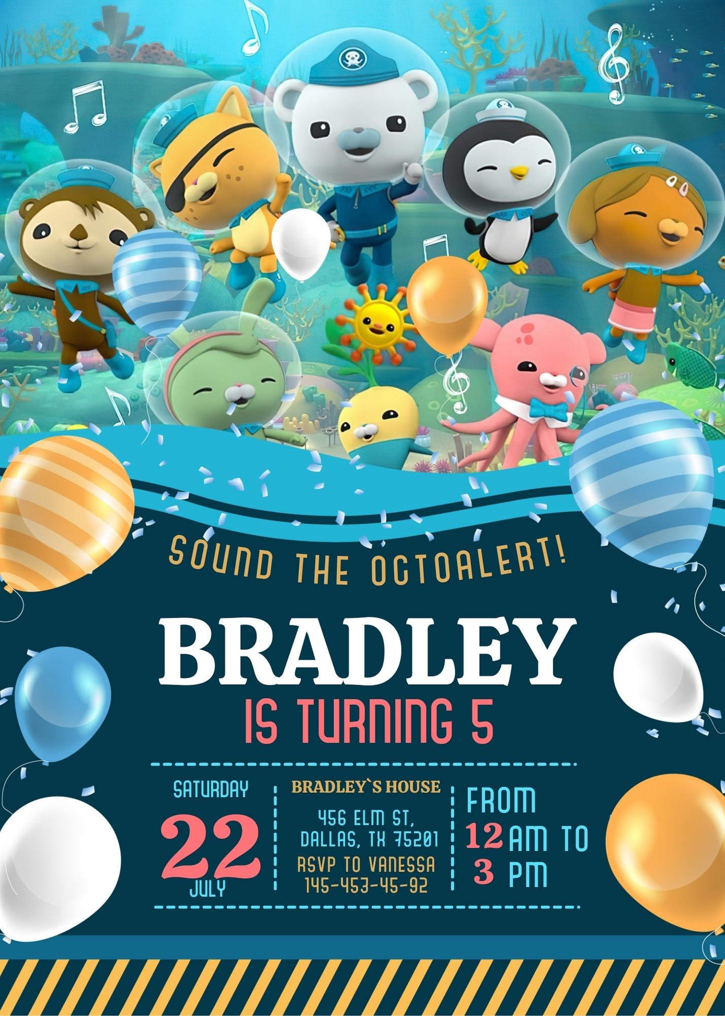 Octonauts customizable invite template | instant download | Share or Print | KP112