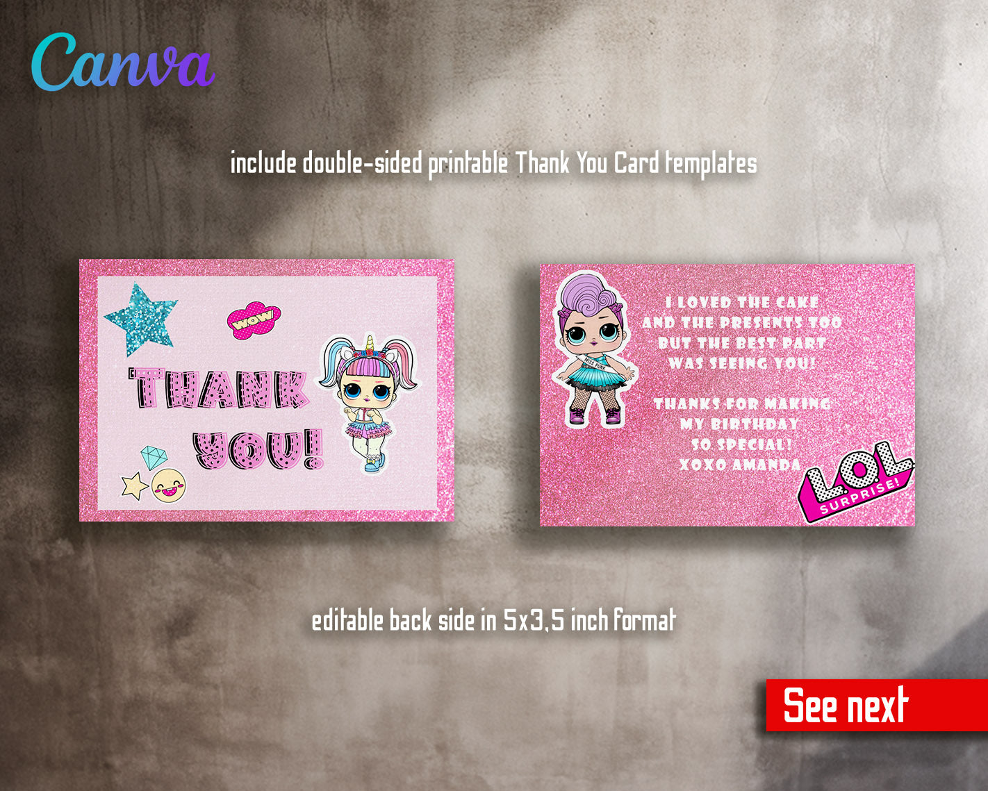 LOL Surprise Dolls customizable invitation template | Share or Print | girl | ZW789