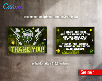 Paintball Airsoft battle customizable invitation template | Share or Print | boy | RP315