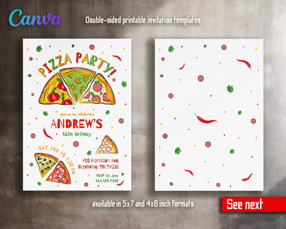 Pizza Party customizable invitation template | Share or Print |  | FA174