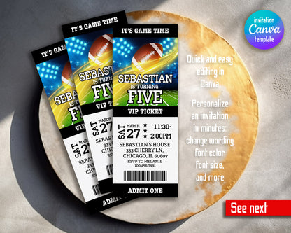 American Football NFL Super Bowl customizable invitation template | Share or Print | boy | ZH352