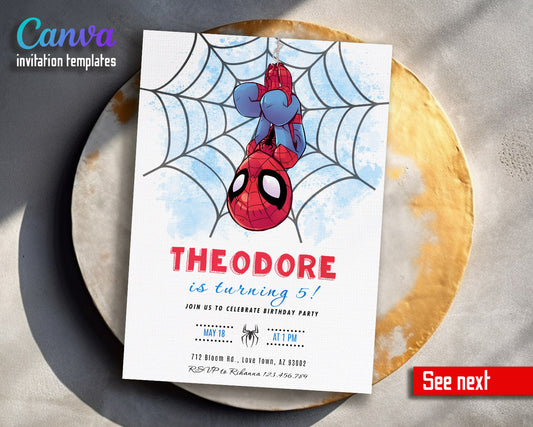 Spidey and His Amazing Friends customizable invitation template | Share or Print | boy | EW609