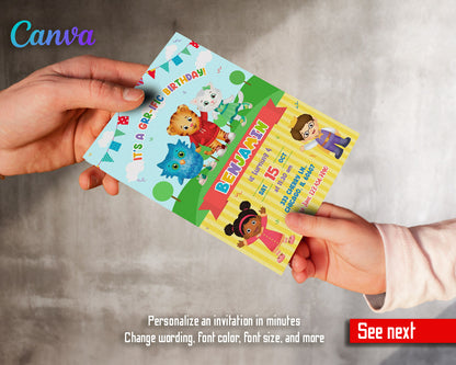 Daniel Tiger's Neighborhood  customizable invitation template | Share or Print |  | JE132