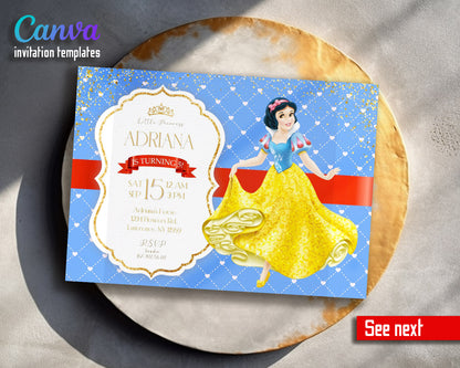 Snow White Princess customizable invitation template | Share or Print | girl | VV823