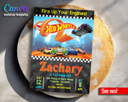 Hot Wheels Racing customizable invitation template | Share or Print | boy | QX205