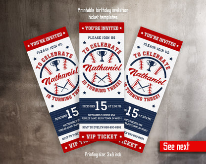 Baseball MLB Sport customizable invitation template | Share or Print | boy | JF527