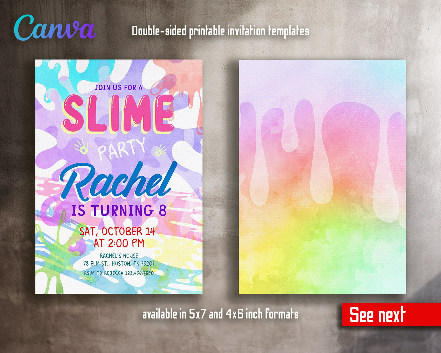 Slime Diy Party customizable invitation template | Share or Print |  | PO117