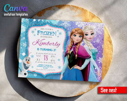 Frozen Elsa  customizable invitation template | Share or Print | girl | TR144