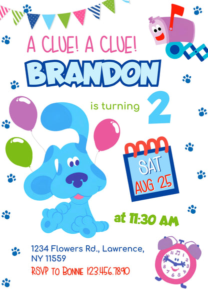 Blue's Clues Puppy customizable invitation template | Share or Print |  | WT125