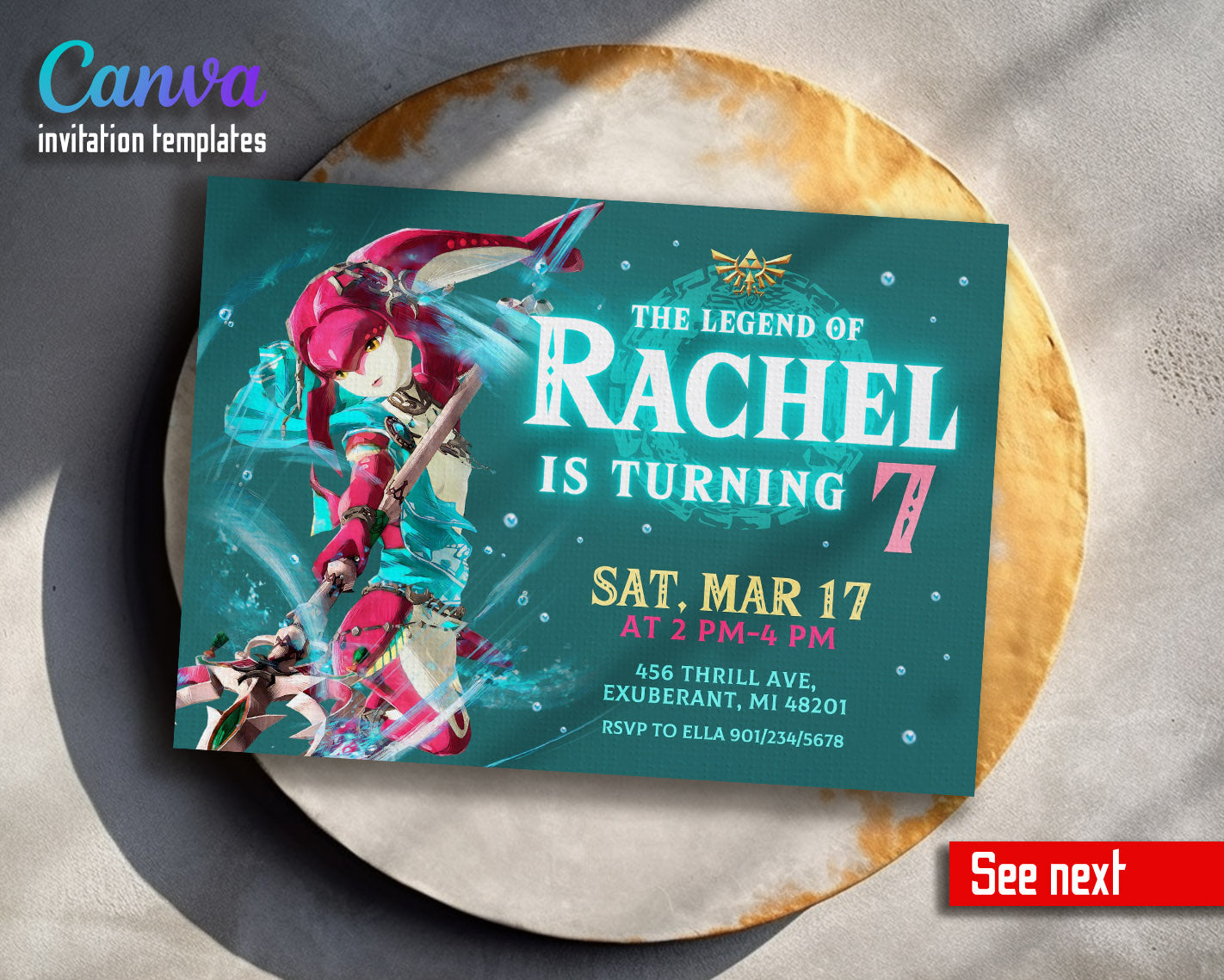 Legend of Zelda customizable invitation template | Share or Print ...