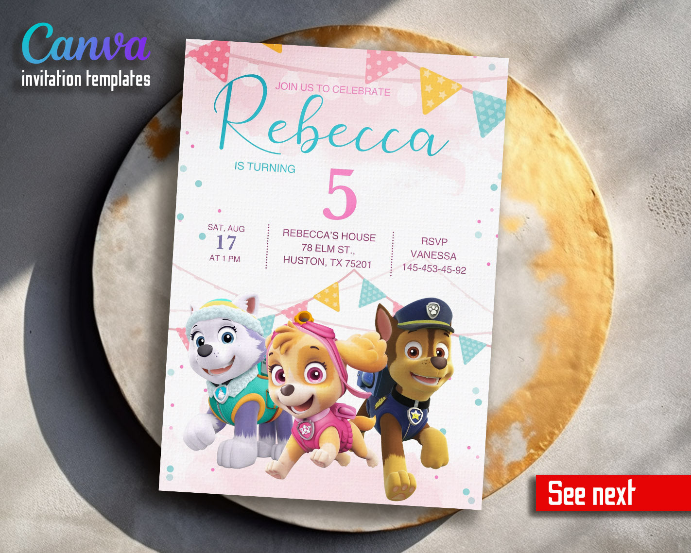 PAW Patrol customizable invitation template | Share or Print | | HK848