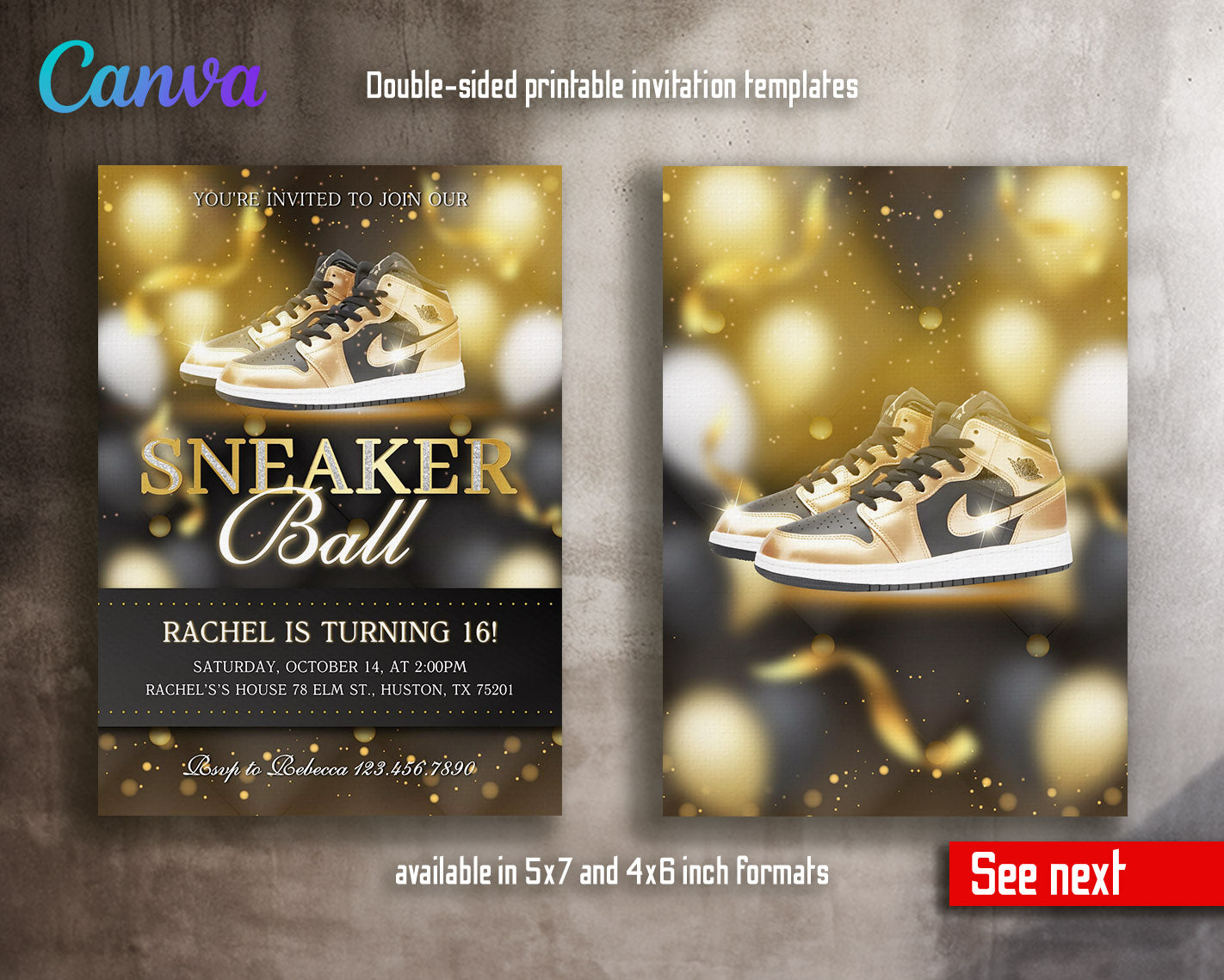 Sneaker Ball Air Jordan Nike customizable invitation template | Share or Print |  | RG027