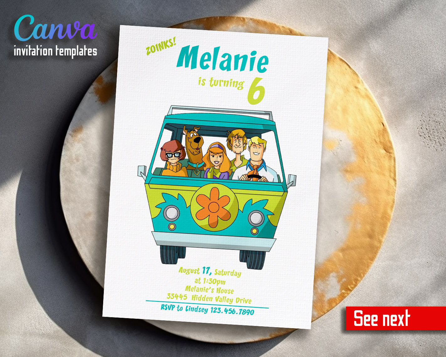 Scooby-Doo  customizable invitation template | Share or Print |  | HD223