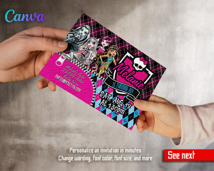 Monster High  customizable invitation template | Share or Print | girl | SD555